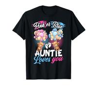 Orsi Rosa o Blu Auntie Loves You Gender Reveal Maglietta