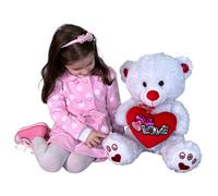 Orso 50cm Filo Oro, Argento Grande Peluche con Cuore Love San Valentino