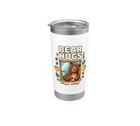 Orso Abbracci Umorismo Miele Citazione Abbraccio Papà Mamma Foresta Boschi Amore Bicchiere termico in acciaio inox doppia parete