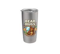 Orso Abbracci Umorismo Miele Citazione Abbraccio Papà Mamma Foresta Boschi Amore Bicchiere termico in acciaio inox doppia parete