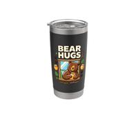 Orso Abbracci Umorismo Miele Citazione Abbraccio Papà Mamma Foresta Boschi Amore Bicchiere termico in acciaio inox doppia parete