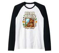 Orso Abbracci Umorismo Miele Citazione Abbraccio papà Mamma Foresta Boschi Amore Maglia con Maniche Raglan