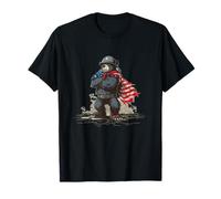 Orso America in USA Colori per Gli Amanti del Campo di Battaglia Maglietta