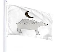 Orso Bandiera 4x6 FT Figlio Sulla Schiena Della Mamma Orsi Grigi Felice Festa Della Mamma Cielo Notturno Luna Bandiere All'aperto Grandi Striscioni Cortile Di Benvenuto Giardino Domestico Cortile Pr
