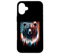 Orso Bandiera Americana Wildlife 4th of July Patriotic Custodia per iPhone 16 Plus