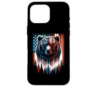 Orso Bandiera Americana Wildlife 4th of July Patriotic Custodia per iPhone 16 Pro Max