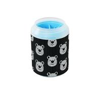 Orso bianco e nero a forma di orsetto in stile cartone animato, riutilizzabile, con setole morbide in silicone, essenziale per tutti i proprietari di animali domestici, per cani e gatti di piccola