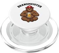Orso Brandmeister Divertente pompiere che beve birra per la PopSockets PopGrip per MagSafe