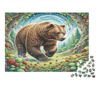 Orso Bruno 1000 Pezzi per Adulti e Ragazzi Orso Bruno nel Frutteto di Mele Gioco Educativo per Decorazione Murale 52x38cm/1000 pezzi
