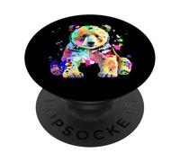 Orso bruno alla moda per il viaggio allo zoo abbinato amante degli animali lui lei PopSockets PopGrip Adesivo