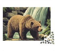Orso Bruno Cascata Puzzle 1000 Pezzi Puzzle per Adulti 38x26cm/1000pcs