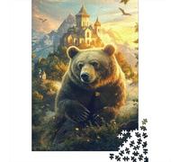 Orso Bruno di Montagna Puzzle 1000 Pezzi per Adulti Castello nel Bosco Gioco di Puzzle 1000 Pezzi Relax Casa Decorazione Regalo Famiglia 70x50cm/1000pcs