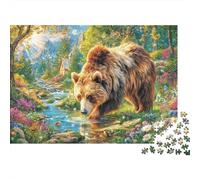Orso bruno europeo Puzzle 1000 Pezzi, Jigsaw Puzzle Ad Alta Difficoltà Regali Per Adulti E Adolescenti, Home Giochi 38x26cm/1000pcs