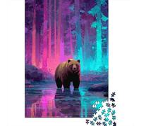 Orso Bruno Jigsaw Jungle Animales Puzzle in Legno 1000Pcs Collection Divertimento Per Adulti Giochi Per Amore E Amico 1000pcs (75x50cm)
