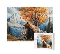 Orso bruno lupo - Puzzle 6000 Pezzi per Adulti - Puzzle fai da te, Intrattenimento Creativo, Arte Moderna, Puzzle Classico per Adulti e Ragazzi dai 12 anni, Idea Regalo Uomo e Donna 179x105cm a-949
