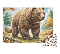 Orso Bruno nella Foresta d'Autunno Puzzle 1000 Pezzi per Adulti 38x26cm/1000pcs