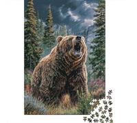 Orso Bruno Puzzle 1000 Pezzi Scenari di Foresta Carta Puzzle per Adulti Relax Concentrazione Arredo Casa Regalo Famiglia 70x50cm/1000pcs