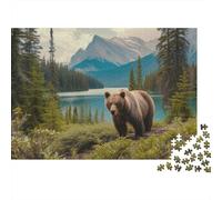Orso bruno Puzzle Impossible 1000Pcs Laghi forestaali Decorazione Per La Casa. Giochi Rilassamento E Intelligence Per Adulti E Ragazzi Da 14 Anni 1000pcs (75x50cm)