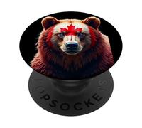 Orso canadese Pride - Maple Leaf Wildlife Art PopSockets PopGrip Adesivo