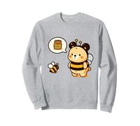 Orso Carino Vestito Come Ape pensando al Miele Felpa