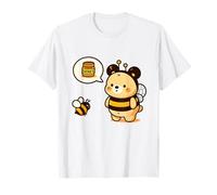 Orso carino vestito come ape pensando al miele Maglietta