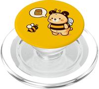 Orso carino vestito come ape pensando al miele PopSockets PopGrip per MagSafe