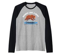 Orso catturato rimbalzando sul Momento virale CCTV Trampolino Maglia con Maniche Raglan