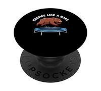 Orso catturato rimbalzando sul momento virale CCTV trampolino PopSockets PopGrip Adesivo