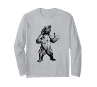 Orso Che Canta, Karaoke, Divertente, Animale, Musicista, Rock Maglia a Manica