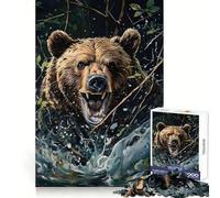 Orso che si fa strada tra i rami del sottobosco - Puzzle per adulti da 1000 pezzi - Stimola la memoria, favorisce il relax, crea un legame profondo e rappresenta un Natale riflessivo (38x26cm)