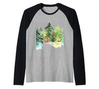 Orso che si nasconde nel bosco carino orso amante e scoiattolo bambini Maglia con Maniche Raglan