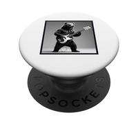 Orso che suona basso chitarra rock country band musica grafica PopSockets PopGrip Adesivo