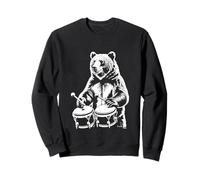 Orso Che Suona Bongo Musica Ritmo Animale Divertimento Felpa