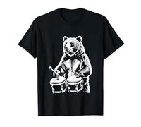 Orso Che Suona Bongo Musica Ritmo Animale Divertimento Maglietta