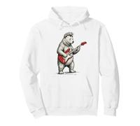 Orso Che Suona la Chitarra Rock & Roll Bears Musica Rock Felpa con Cappuccio