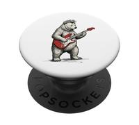 Orso che suona la chitarra Rock & Roll Bears Musica rock PopSockets PopGrip Adesivo