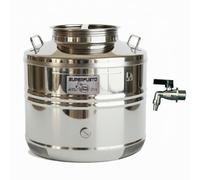 Orso Chef Fusto Inox 15 Litri per Olio e Vino - Contenitore in Acciaio Inox Alimentare con Rubinetto e Tappo a Vite Ermetico | Bidone Tanica Barile per Olio d’Oliva, Vino, Liquidi Alimentari