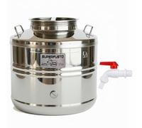 Orso Chef Fusto Inox 15 Litri per Olio e Vino - Extra Strong SALDATO Non Perdite in Acciaio con Rubinetto | Bidone Tanica Barile per Olio d’Oliva, Vino, Liquidi Alimentari