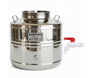 Orso Chef Fusto Inox 15 Litri per Olio e Vino - Extra Strong SALDATO Non Perdite in Acciaio con Rubinetto | Bidone Tanica Barile per Olio d’Oliva, Vino, Liquidi Alimentari