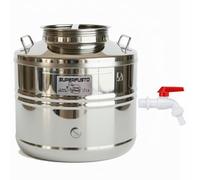 Orso Chef Fusto Inox 30 Litri per Olio e Vino - Extra Strong SALDATO Non Perdite in Acciaio con Rubinetto | Bidone Tanica Barile per Olio d’Oliva, Vino, Liquidi Alimentari