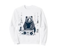 Orso con Boombox: Vibrazioni retrò della Foresta Felpa