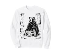 Orso con Boombox: Vibrazioni retrò della Foresta Felpa