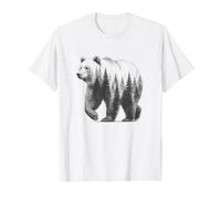 Orso con foresta idea design per camper uomo o donna Maglietta