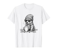 Orso Cucciolo Carino Autunno Zucca Spice Latte Beanie Maglietta