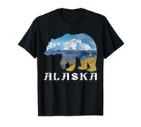 Orso dell'Alaska con Lago e Montagna Avventura in Alaska Maglietta