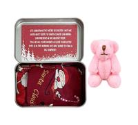 Orso Di Banda stagnata Tasca - Piccola Scatola Di Orso 10x4,5 Cm, Piccola Scatola Di Conservazione Orso | Carina Scatola Di Inscatolamento Orso Con Design Tenue, Orsacchiotto Tasca Con Carta E Piumone