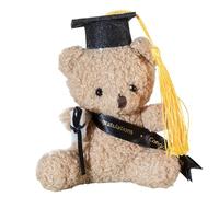 Orso Di Laurea Di Peluche - Soffice Di Peluche Da 5,1 Pollici Con Cappello E Scorrimento, Memorie Di Laureati | Scuola Che Lascia Il Regalo, L'Ornamento Da Ufficio Per Li,