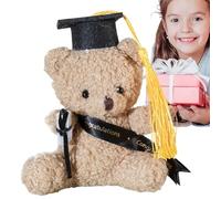 Orso di laurea imbottito - orso imbottito in cappello di laurea | Bambola di peluche da 5,1 pollici con cappello e diploma | Graduation Keepsake, decorazione da tavolo animale per la scuola