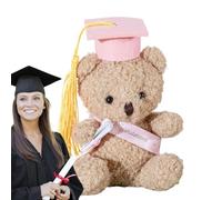 Orso di laurea imbottito - orso imbottito in cappello di laurea | Bambola di peluche da 5,1 pollici con cappello e diploma | Graduation Keepsake, decorazione da tavolo animale per la scuola