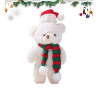 Orso di Natale di peluche, Animale di peluche di orso di Natale - Sciarpa in con orsetto bianco marrone | Toppers per torta ripieni di di da 6,3 pollici Decorazioni per la casa per cami